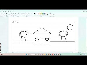 MICROSOFT PAINT - DRAWING HOUSE WITH SHAPES