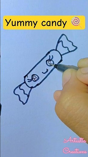 How to Draw a Cute Candy 🍬 | Simple Drawing Step by Step #drawing #shorts #viral