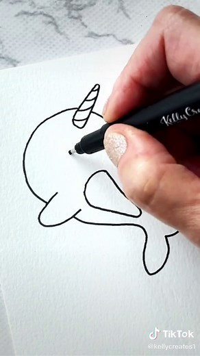 Learn How to Draw a Cute Narwhal