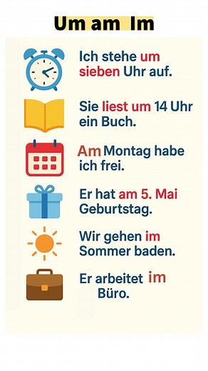 Um Am Im Deutsche Grammatik Deutsch sprechen Deutsch schreiben Deutsch lernen Deutsch hören #learngerman #deutschlernen #deutsch #german #germanlanguage #germany #deutschkurs #deutschland #learninggerman #deutschesprache #wortschatz #deutschalsfremdsprache