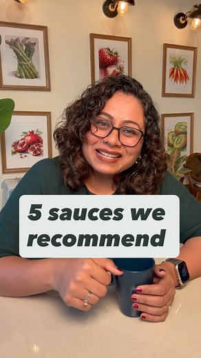 Healthy eating does not mean boring food. These are the 5 sauces I use to keep meals fun, flavourful and sustainable. Now it’s your turn, which sauce/seasoning do you reach for the most? Let’s make the comment section a flavour inspiration zone. | Nutritionist Amita Gadre