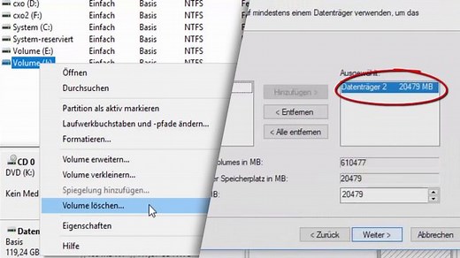 Partitionen in Windows zusammenführen
