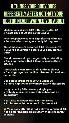 9 Things Your Body Does Differently After 60 That Your Doctor Never Warned You About | Aging Truth