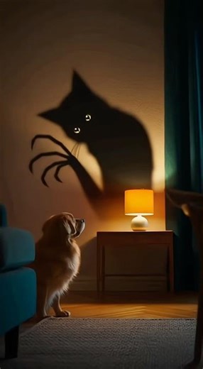 Shadow Giant: The Nightlight Illusion That Fooled the Dog 🌑🙀