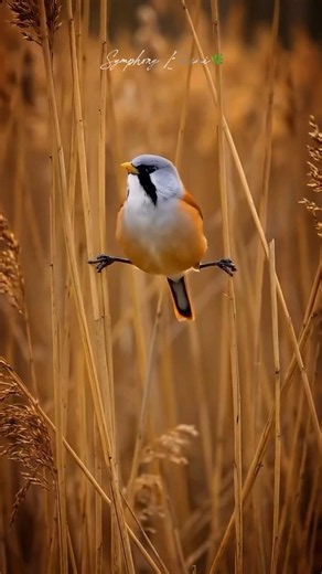 Bearded Reedling: The Legendary Split Acrobat of the Marshes! #shorts #birdsounds #kicaumania