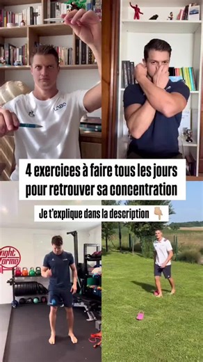 Et si le manque de concentration n’était pas un problème mental ? C’est souvent un court-circuit sensoriel. Notre cerveau, sur-sollicité, perd ses repères et se met en mode scan permanent. Résultat : difficulté à se concentrer, fatigue de fond, procrastination. Lutter mentalement est une impasse. Il faut d’abord recalibrer tes entrées sensorielles. Les 4 exercices à réaliser tous les jours: 1️⃣ Saccades oculaires verticales → Stimule les noyaux du tronc cérébral (formation réticulée, colliculus 