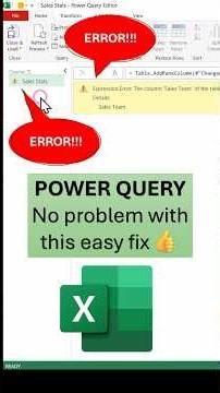 Missing field error in Power Query -easy fix #excel #powerquery