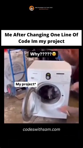 After Changing One Line Of code From Project | Codeswithsam #coding #programming #developer