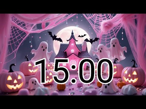 15-Minute Pink Halloween Timer 🎃 Cute Ghosts & Pumpkins Countdown