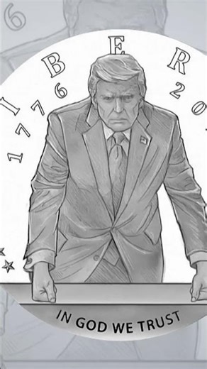 Commemorative coin with Trump on it