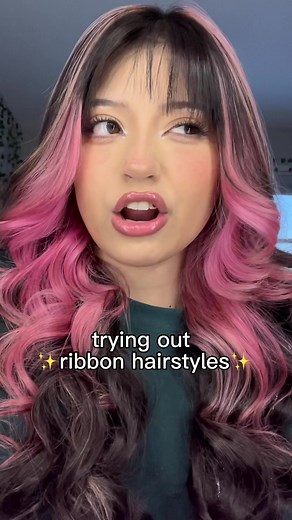 trying out ribbon hairstyles bc i wanna be a coquette baddie 😫🎀