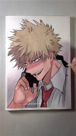 coloring Bakugo Katsuki 💥 Drawing #gouache #bakugo #painting #mha #art #myheroacademia #short