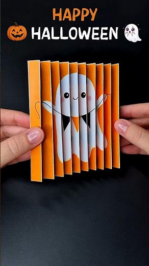 DIY Halloween Optical Illusion Toy 👻🎃 Agamograph Paper Craft Tutorial