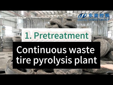 Fully automatic continuous pyrolysis plant working process(1): Waste tire treatment and shredding