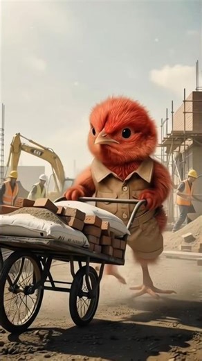 “The Hard-Working Red Chick” | #redchiks #hardwork #cute #animation