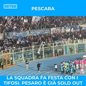 48K views · 670 reactions | Una curva gremita festeggia con la squadra dopo la sesta vittoria consecutiva in campionato. Pescara primo con 4 punti sulla Torres e domenica alle 12.30 trasferta a Pesaro. Polverizzati in pochi minuti i 588 biglietti disponibili: settore ospiti già sold out. #Sport #SerieC #Rete8 | Rete8 | Facebook
