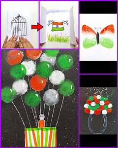 Drawing ideas with tricolour for kids. Independence Day special | Drawing Book