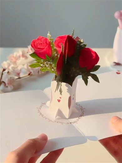 DIY Rose Pop-Up Card for Valentine's Day