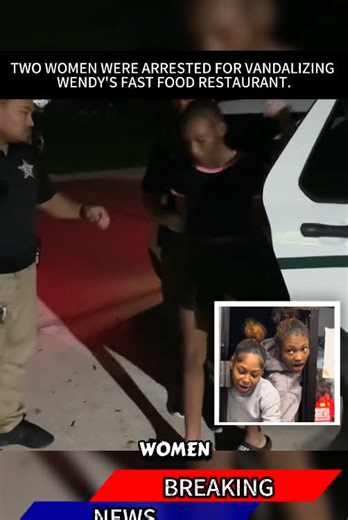 TWO WOMEN WERE ARRESTED FOR VANDALIZING WENDY'S FAST FOOD RESTAURANT.#news #breakingnews #fyp