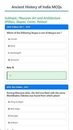 Mauryan Art and Architecture Pillars, Stupas, Caves, Palace