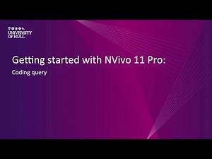 NVivo 11 Pro: Coding query