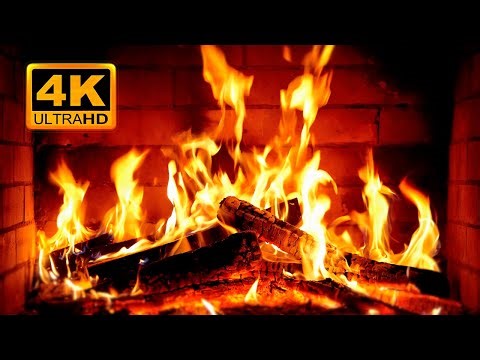 🔥 Fireplace 4K UHD! Fireplace with Crackling Fire Sounds. Fireplace Ambience