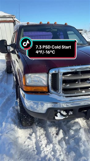 #coldstart not plugged in #73powerstroke #diesel #cold #snowstorm