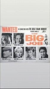 The Big Job is a very funny comedy film which was released in 1965. It starred Sid James, Dick Emery, Joan Sims, Sylvia Syms, Jim Dale and Lance Percival. shared its cast and production team with the Carry On films, but the film was not officially part of the Carry On series, George The Great Brain, rob a bank of 50k and use a hearse as a getaway car, pursued by the police however before being caught by the police they manage to conceal the money (which is in a briefcase) in the trunk of a hollo