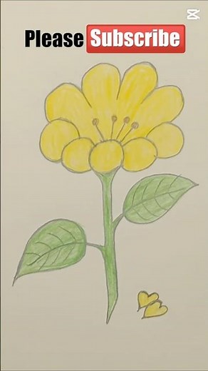 Easy Yellow Flower Drawing for Beginners | Simple Flower Sketch with Pencil & Color #drawing