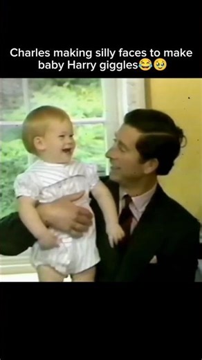 Charles making silly faces to make baby Harry giggles 😂🥹