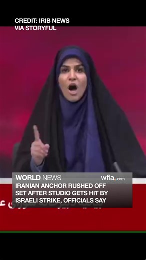279K views · 3.1K reactions | CAUGHT ON CAM: An Iranian news anchor was rushed off camera after an Israeli strike hit her TV station, Iranian officials say. https://bit.ly/4jUucbR #iran #israel #worldnews #wfla #wflanews #middleeast | WFLA News Channel 8 | Facebook