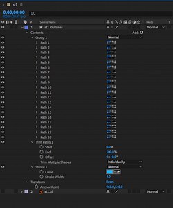 Trim Paths on shape layer converted from Illustrator