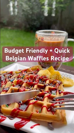 Fluffy & Crispy Belgian Waffles Recipe | Easy Homemade Waffles | Budget friendly waffles recipe