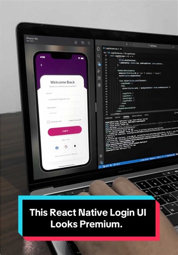 This React Native Login UI Looks Premium. #coding #programming @Yaqoob Developer @Assar Developer