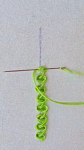 Viral chain stitch beaded borderline hand embroidery 🪡 #embroidery | Basic Embroidery ABC