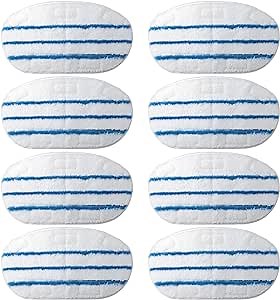 8 Pack Steam Mop Pads for PurSteam ThermaPro 10-in-1 Steam Mop Washable Reusable Pads by Flammi