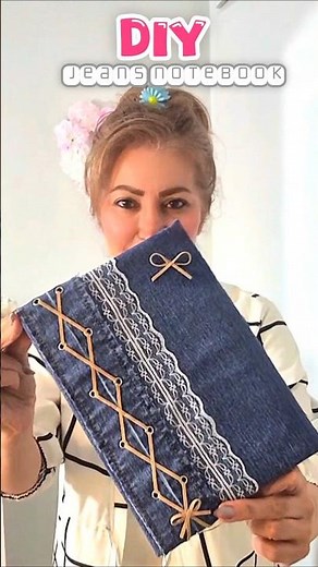 How to Make a Denim Notebook Cover? ♻️ Easy Upcycled DIY