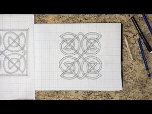 How to draw a four-panel single-cord Celtic spiral knot pattern