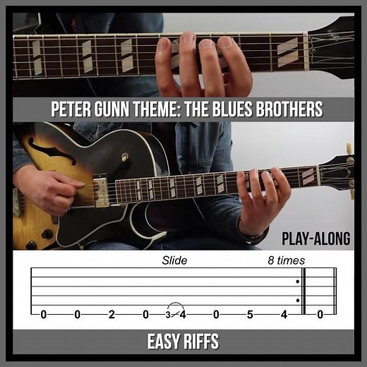 Easy Guitar Riffs - Peter Gunn Theme - The Blues Brothers (TAB)