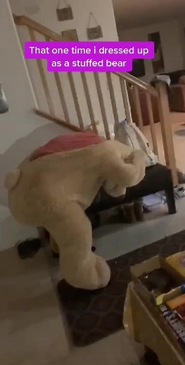 That one time 🐻 How did I even get in 🤣 #stuffedanimals #costume #lifesize #teddybear #stuckinside #viral #comedy #lmao #makesomeonesmile #laugh