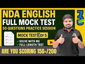 NDA English Full Mock Test 3 | 50 Questions Practice | Solve with Me | Indore Defence Academy