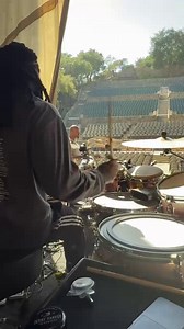 Alvin Ford Jr soundchecking for Jon Batiste at Santa Barbara Bowl, jamming on our LP cowbell and bongos! #LPYourKit | Latin Percussion