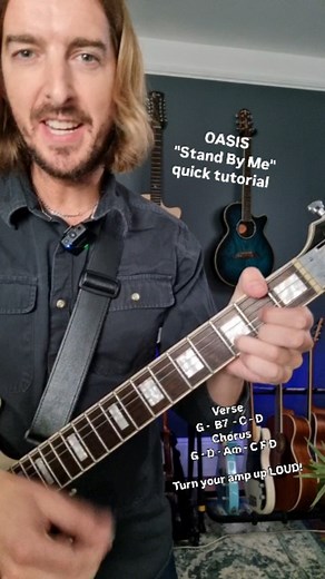 Andy Crowley | Oasis "Stand By Me" quick guitar tutorial. What song should I do next? | Instagram