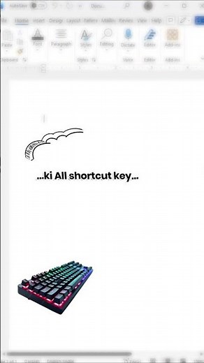 MS Word All Shortcut Keys in 1 Minute ⌨️ #shorts #viralvideo #msword #shortcutkeys