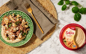 Lemony Couscous Salad with Hummus Dressing