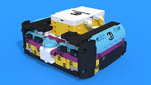 Luly, small with shielded color sensors LEGO Education SPIKE Prime competition robot with 3D building instructions