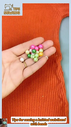 Tips for sewing a knitted waistband with beads #tips #tipsandtricks #sewing #sewinghacks #tipsandtrick | Sewing Tips