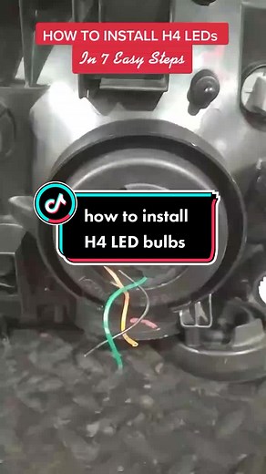 7 steps to install our H4 LED bulbs💡#ledbulb #h4led #carled #carledlights #ledlights #tutorials #howtovideotutorial