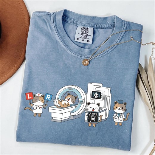 Comfort Colors® Radiologic Technologist Cat Shirt, Funny X-ray Tech Tee, Radiologic Technologist Sweatshirt, CT MRI Cat Shirt - Etsy