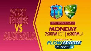14 comments | Catch all the action when the West Indies take on Australia in the third game of the T20I International Series tonight! Tune in LIVE at 7:30pm on Flow Sports Extra 4 (Ch. #395), available today for FREE to ALL TV customers and on the Flow Sports App. | Flow | Facebook